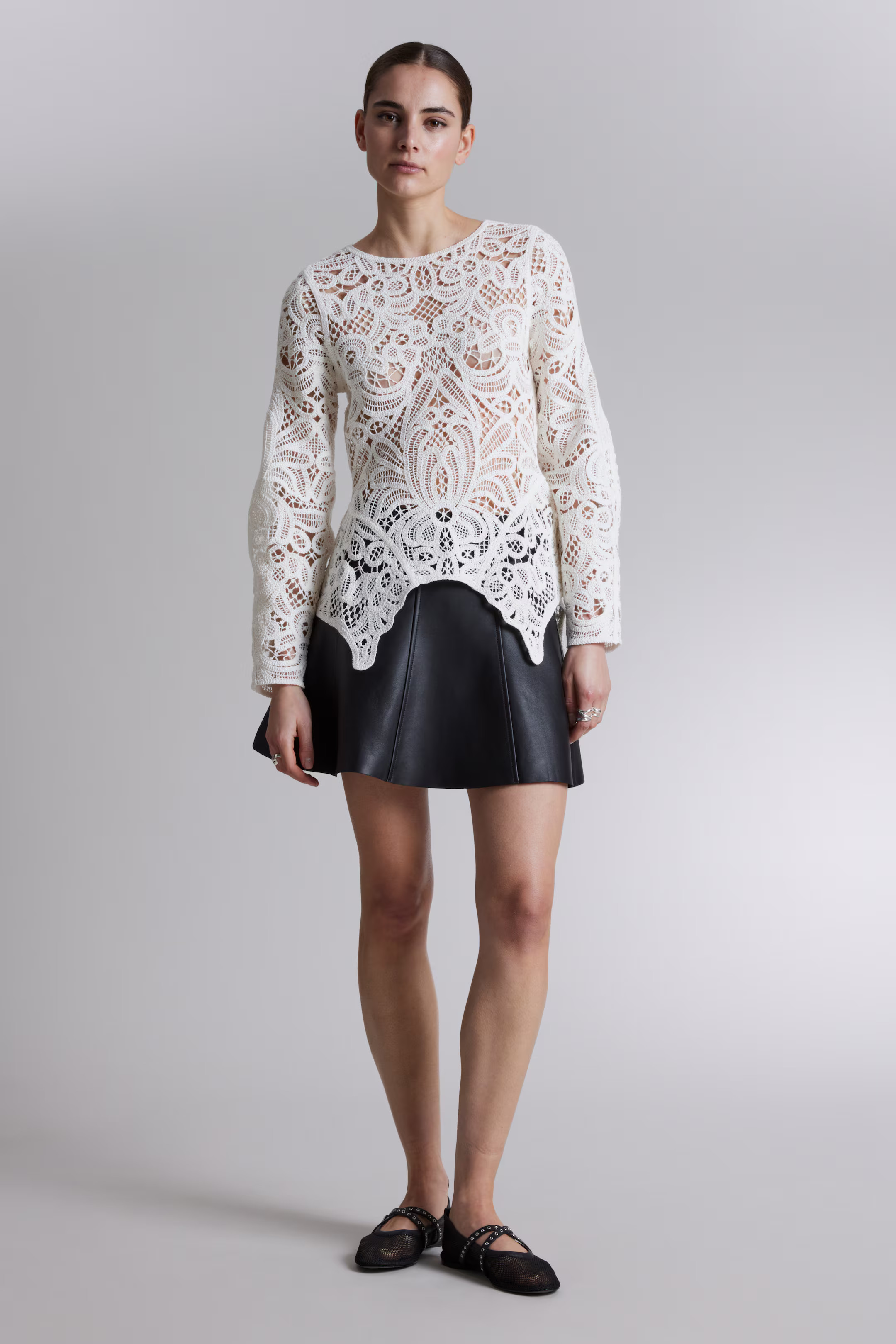 Crochet-Lace Peplum Top | H&M (UK, MY, IN, SG, PH, TW, HK)