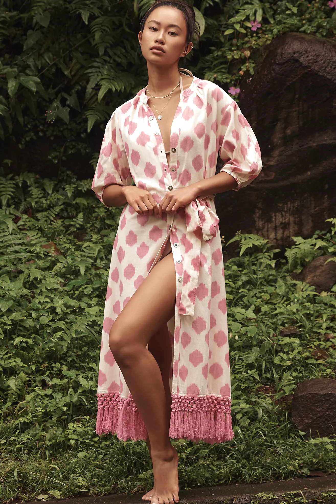 Mer St. Barth Estelle Fringed Shirt Dress | Anthropologie (US)