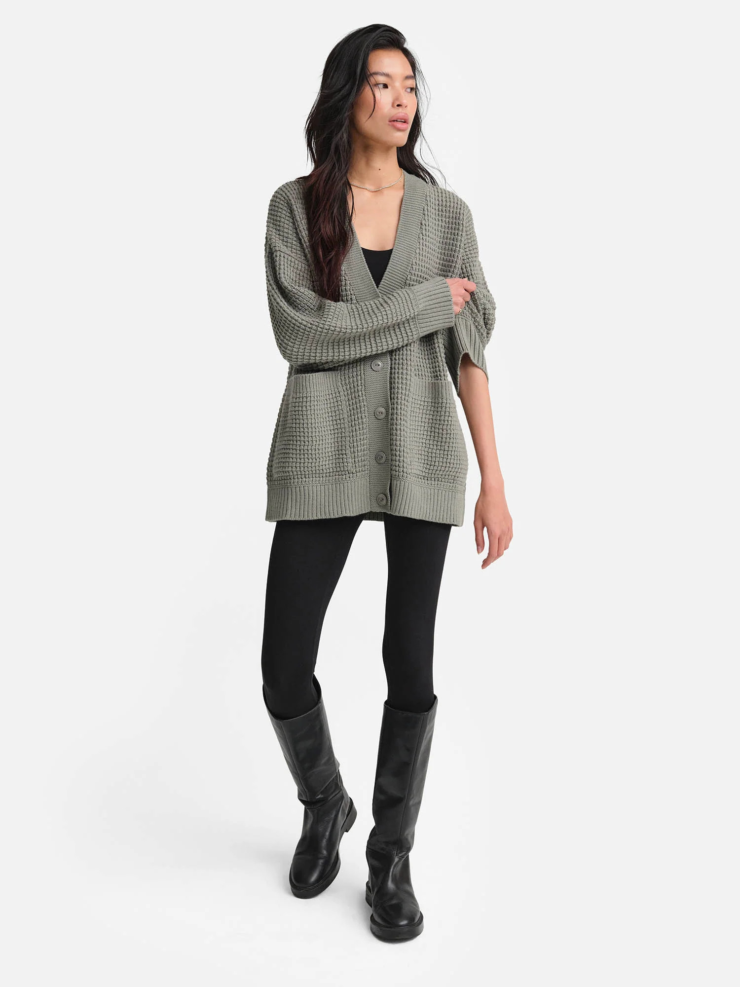 Merino Waffle Cardigan | MATE The Label