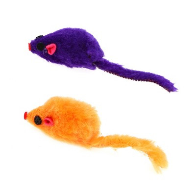 Unique Bargains Mouse Shape Cat Teaser Toys 2 Pcs Purple Orange | Target