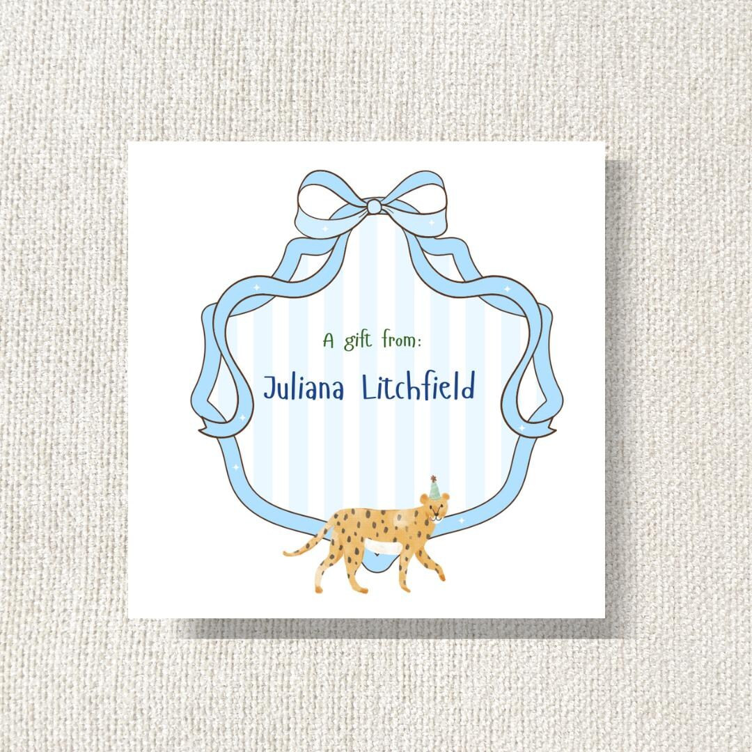 Custom Cheetah Watercolor Birthday Calling Cards: Enclosure Gift Tags - Etsy | Etsy (US)