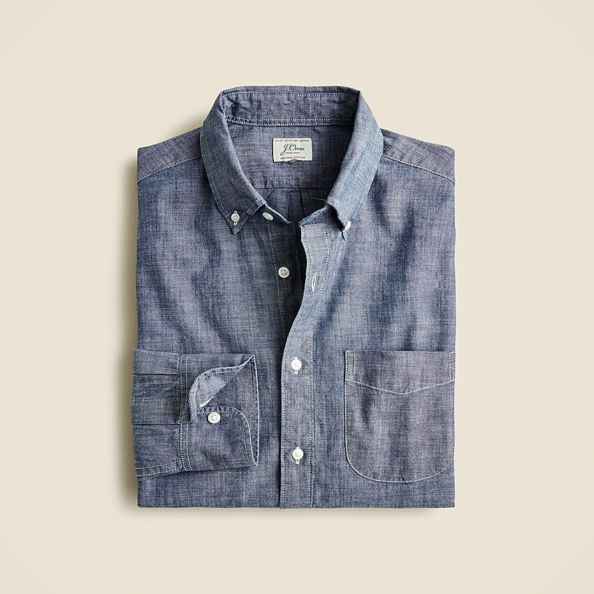 Organic cotton chambray shirt in one-year wash | J. Crew US