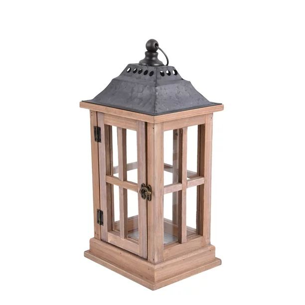 Better Homes & Gardens Rustic Wood Candle Holder Lantern, Small - Walmart.com | Walmart (US)