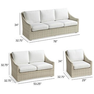 Ashby 3-pc. Sofa Set in Shell Finish | Frontgate | Frontgate