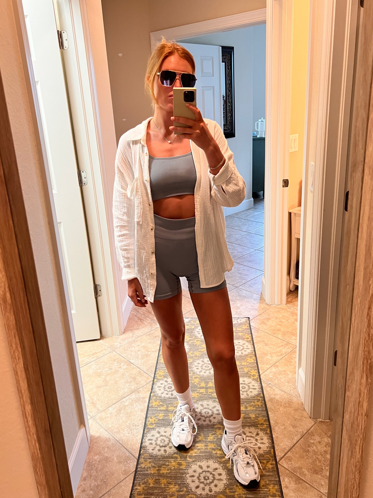 Amazon set, biker shorts, atheleisure, comfy cute, white tall socks, sunglasses 

#LTKunder50 #LTKsalealert #LTKunder100