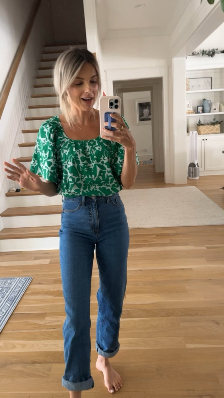 Keep watching to see both of these tops! I love them both so much and they’re super affordable! The green one is $6 believe it or not! I wore it to an event last night and people kept asking me where it was from and their jaws just about hit the floor when I told them it was only six dollars and from Walmart! SIZE DOWN in it!

And then the floral top is only $13 an absolutely stunning! 