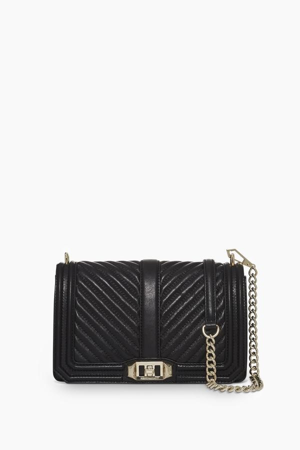 Black Chevron Quilted Love Crossbody Bag | Rebecca Minkoff | Rebecca Minkoff US