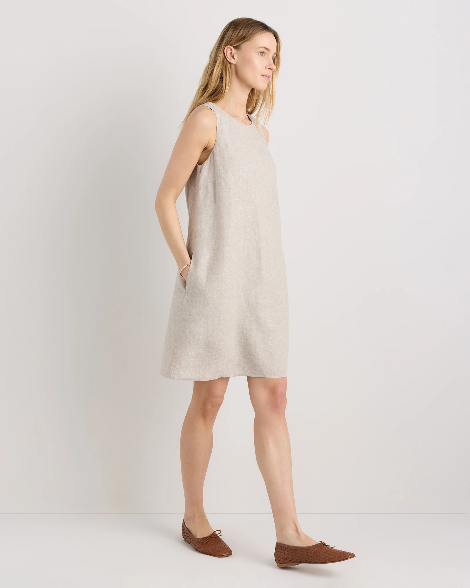 100% European Linen Tank Mini Dress | Quince
