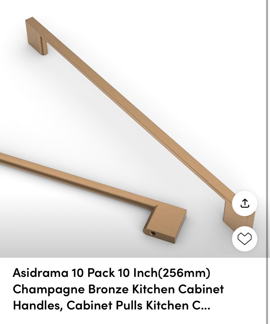 Champagne bronze cabinet handles! So beautiful and perfect 🤩 highly recommend! Our kitchen looks amazing 😻 

#LTKhome #LTKfamily #LTKsalealert