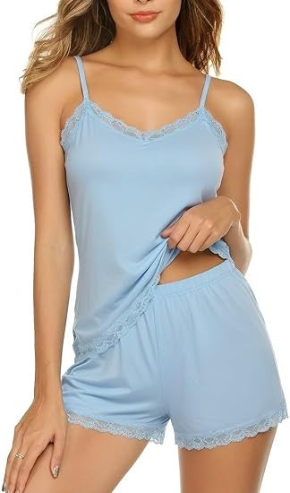 Avidlove Women Cami Pajama Set Modal Sleepwear Lace Trim Short PJ Set with Shorts | Amazon (US)