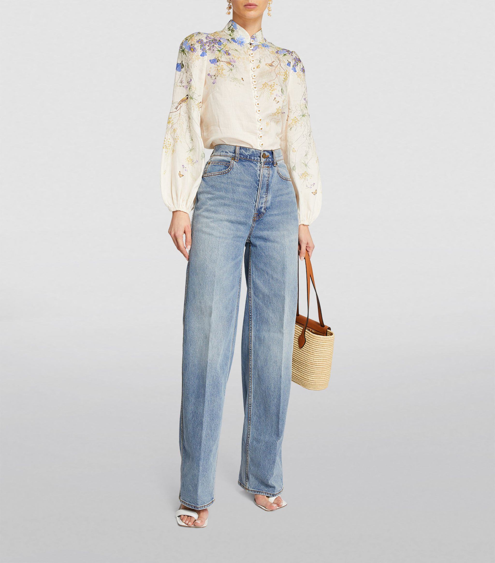 High-Rise Wide-Leg Jeans | Harrods