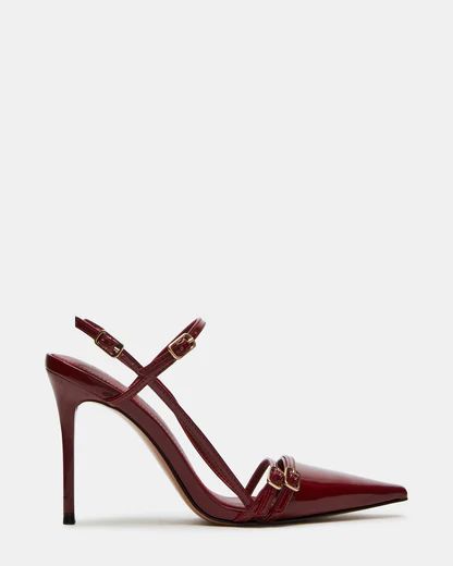 DEAGAN Wine Patent Strappy Pump Heel | Women's Heels | Steve Madden (US)