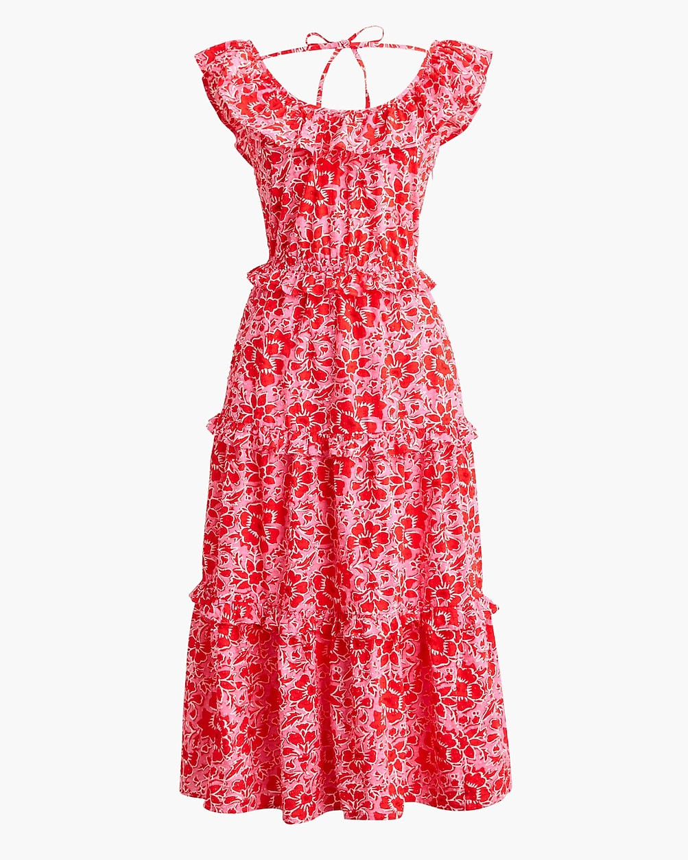Printed ruffle midi dress | J.Crew Factory