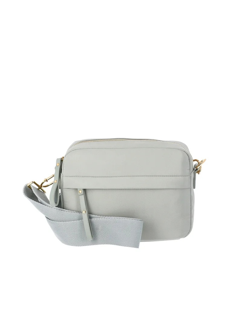 Time and Tru  Women’s Nylon Pearl Camera Crossbody Bag, Green Harbor | Walmart (US)