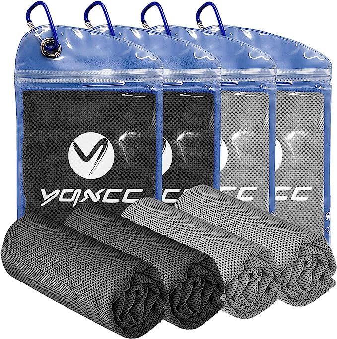 YQXCC 4 Pack Cooling Towel (40"x12") Cool Cold Towel for Neck, Microfiber Ice Towel, Soft Breatha... | Amazon (US)