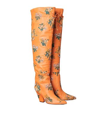 Tory Burch Lila Embroidered Over-The-Knee Scrunch Boots | Tory Burch (US)