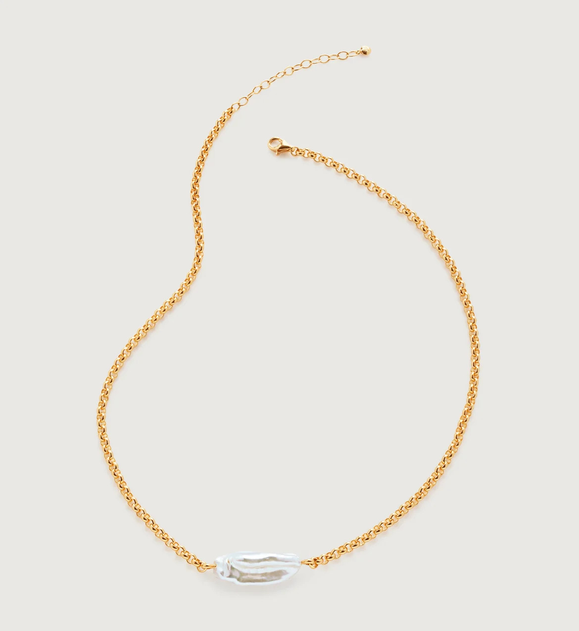 Nura Biwa Pearl Necklace 41-46cm/16-18' | Monica Vinader (Global)