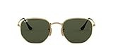 Ray-Ban RB3548N Hexagonal Flat Lenses Sunglasses, Gold/Green, 54 mm | Amazon (US)