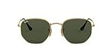 Ray-Ban RB3548N Hexagonal Flat Lenses Sunglasses, Gold/Green, 54 mm | Amazon (US)