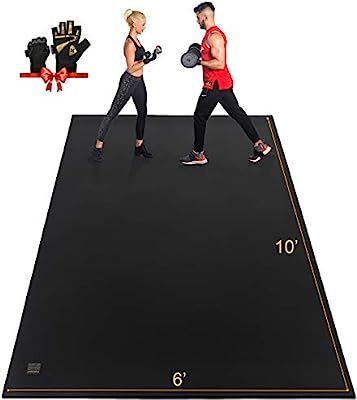 GXMMAT Extra Large Exercise Mat 10'x6'x7mm, Ultra Durable Workout Mats for Home Gym Flooring, Sho... | Amazon (US)
