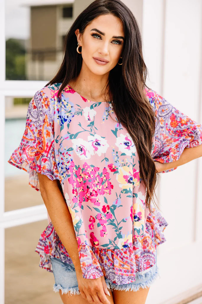 Think About It Rose Pink Floral Blouse | The Mint Julep Boutique