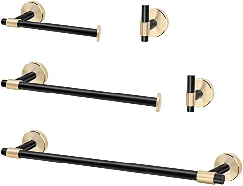 Ralbay 5 Piece Bath Hardware Set 304 Stainless Steel Towel Rack Set, Round Wall Mounted Bathroom Acc | Amazon (US)