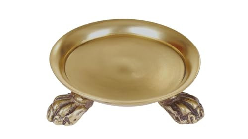 FlexAura Plated Brass Clawfoot Dish - Candle Tray - Vintage Decor - Brass Candle Holder - Pedestal Tray - Candle Ring Trinket Dish | Amazon (US)