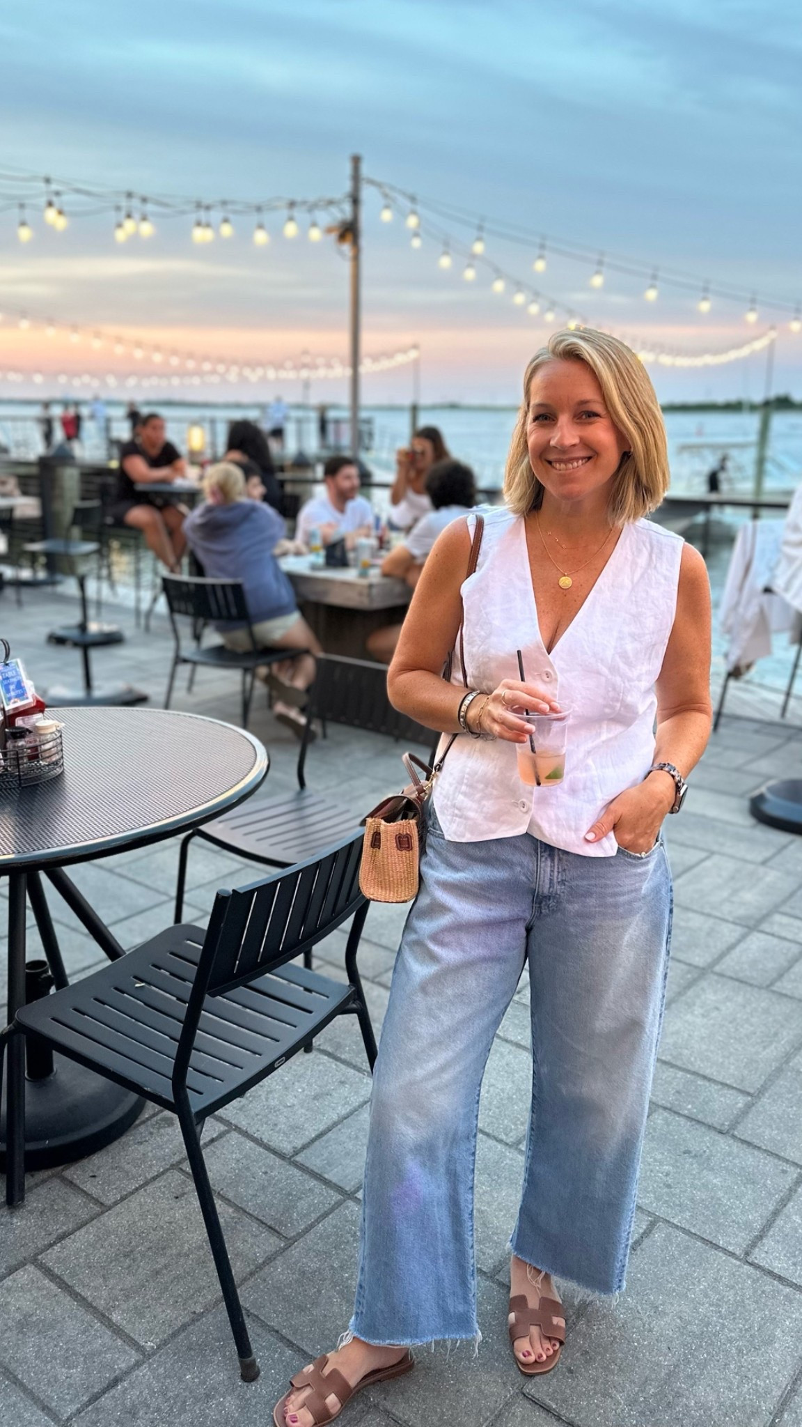 One of our last nights in Jersey. Celebrating with friends and a beautiful sunset. 
Small vest and 29 jeans.

#LTKootd #LTKdayinmylife #LTKMidsize