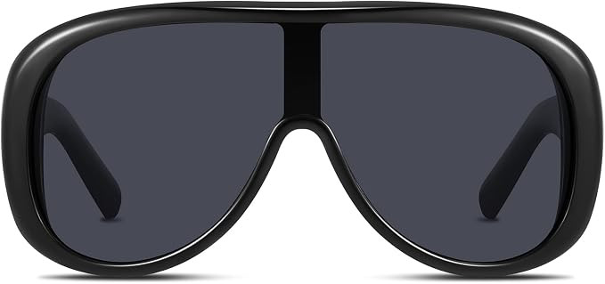 Trendy Oversized Shield Sunglasses for Women Men Retro Thick Aviator Shades Fashion Sunnies for D... | Amazon (US)