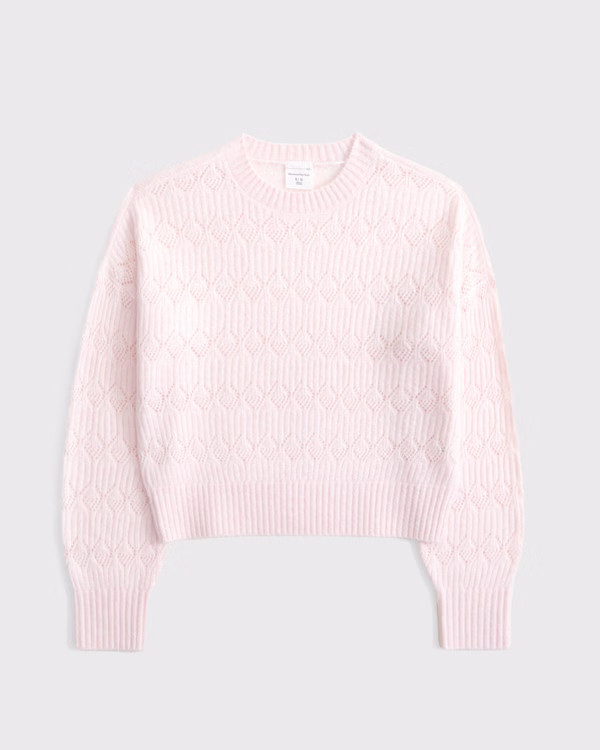 pointelle crew sweater | Abercrombie & Fitch (US)