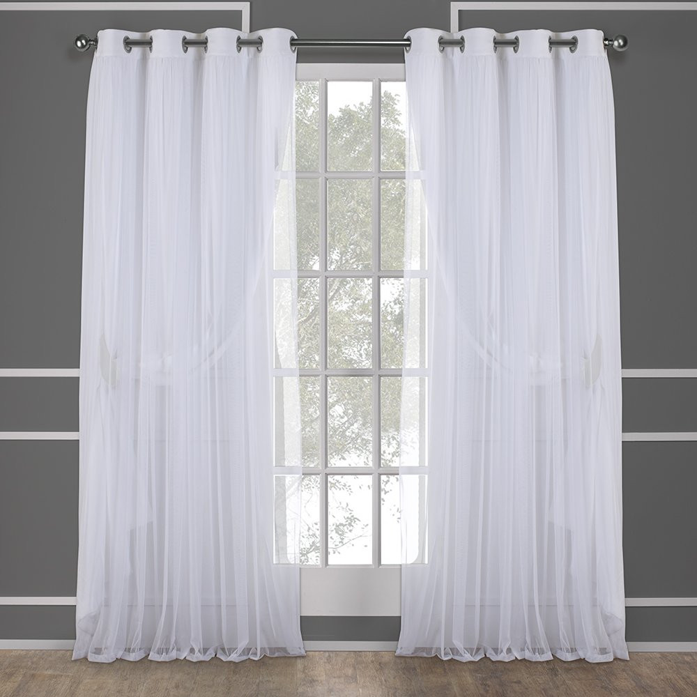 Exclusive Home Curtains Catarina Layered Solid Blackout and Sheer,Window, Curtain Panel Pair with Gr | Amazon (US)