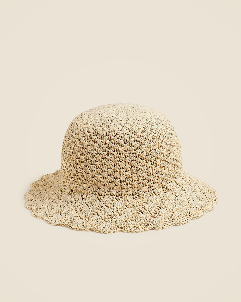Packable woven round hat in straw | J. Crew US