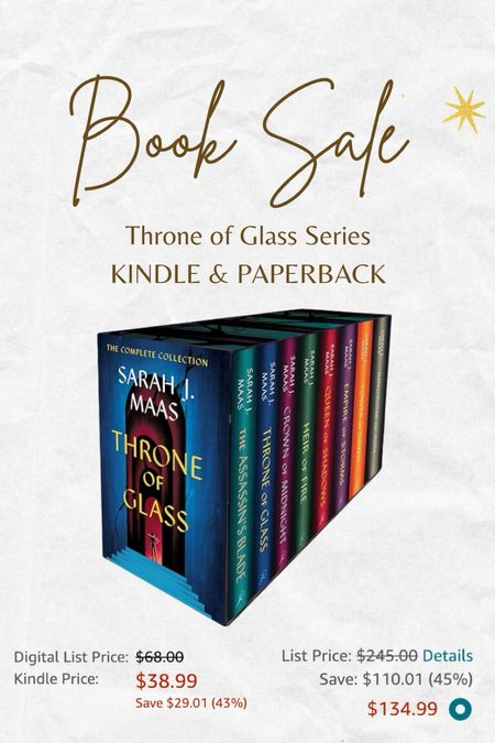 Book lovers! Check out this amazing sale today on kindle and paperback copies of the ENTIRE Throne of Glass series! If you love ACOTAR you will love this new trending series! 

#LTKhome #LTKfindsunder50 #LTKsalealert