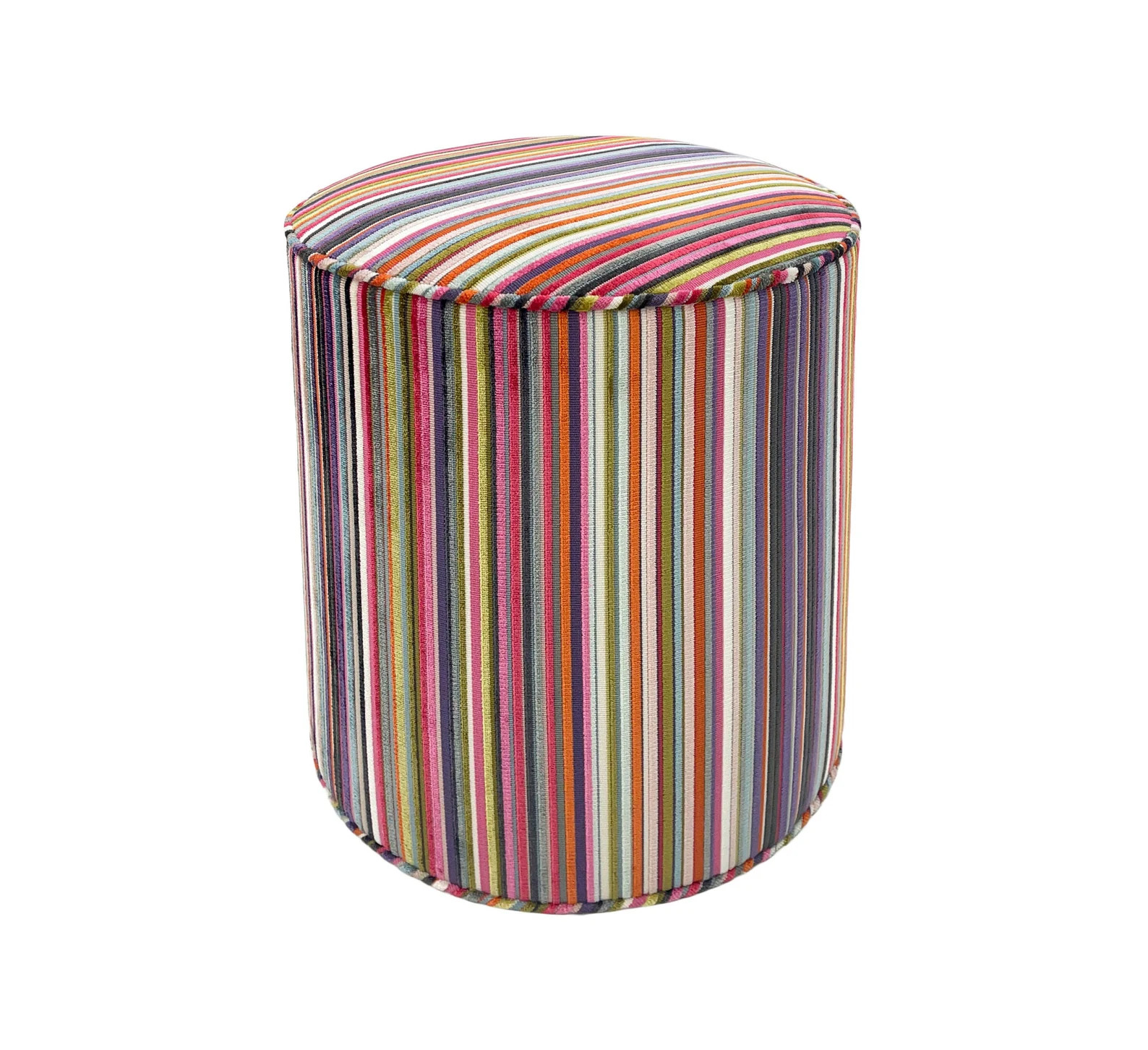 PRE-ORDERThe Tight Round Ottoman : SoHo Cut Velvet // Multi | upholstered bench | round stool | u... | Etsy (US)