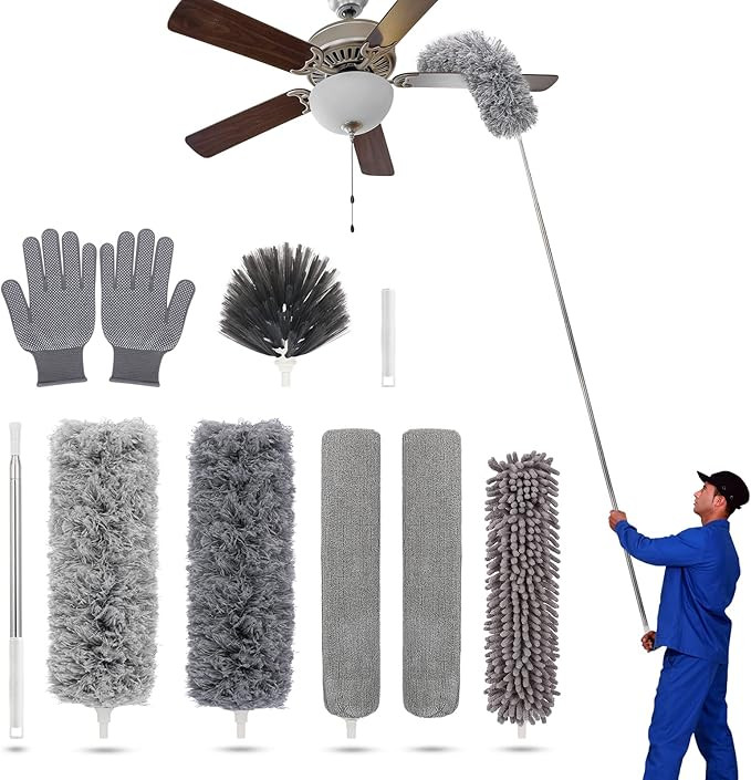 Duster with Extension Pole for Cleaning Ceiling Fans, High Ceilings, in Addition, Dusters for Cle... | Amazon (US)