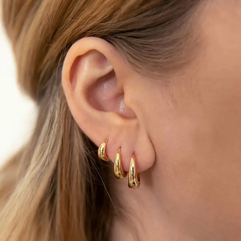 Glossy Chunky Hoop Earrings Copper Jewelry Simple Elegant - Temu | Temu Affiliate Program