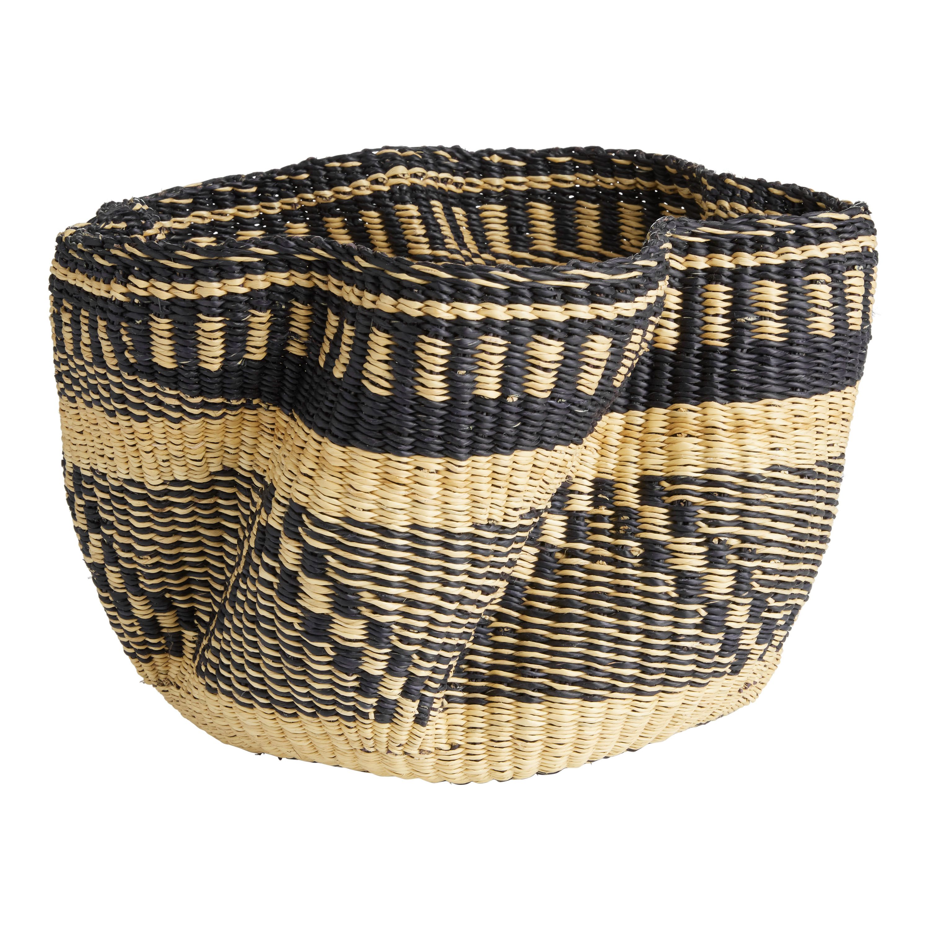 CRAFT Ayeya Small Wild Grass Wavy Woven Basket | World Market