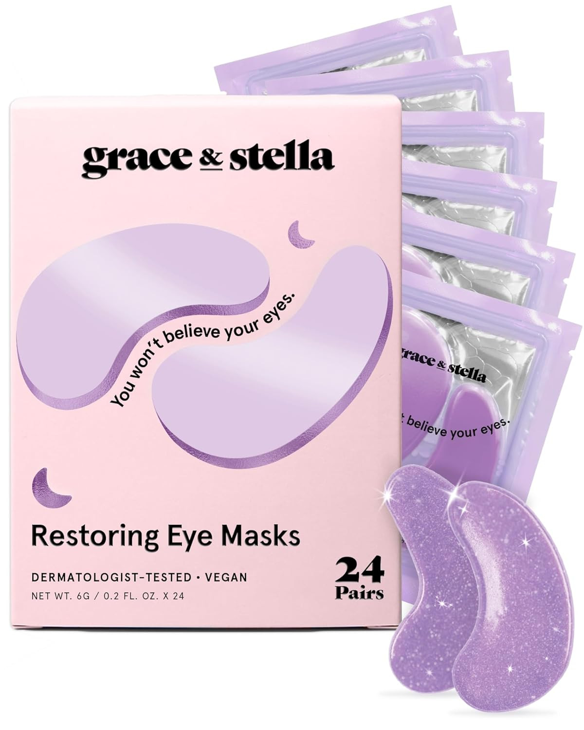 grace & stella Under Eye Patches for Puffy Eyes and Dark Circles (Retinol, 24 Pairs) Restoring Ge... | Amazon (US)
