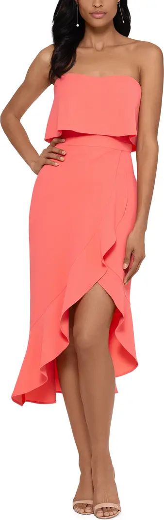 Crepe Bustier Ruffle Skirt Dress | Nordstrom