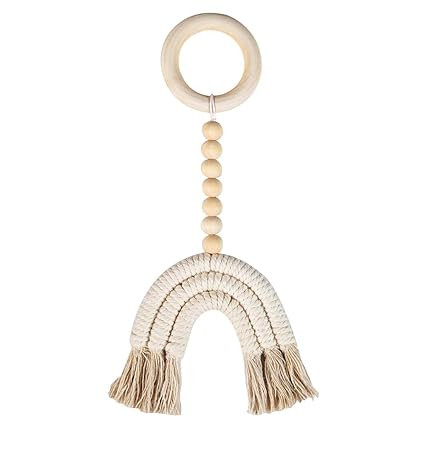 Clife Boho Rainbow Toy - Baby Teething Toys Wooden Teether Ring Natural Wooden Chew Toy, Grasping... | Amazon (US)