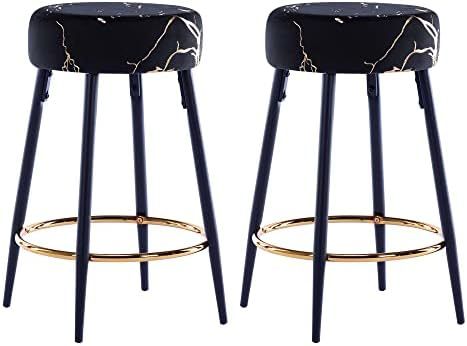 Duhome Counter Height Bar Stools Set of 2, Velvet Kitchen Stools Upholstered Dining Chair Stools ... | Amazon (US)