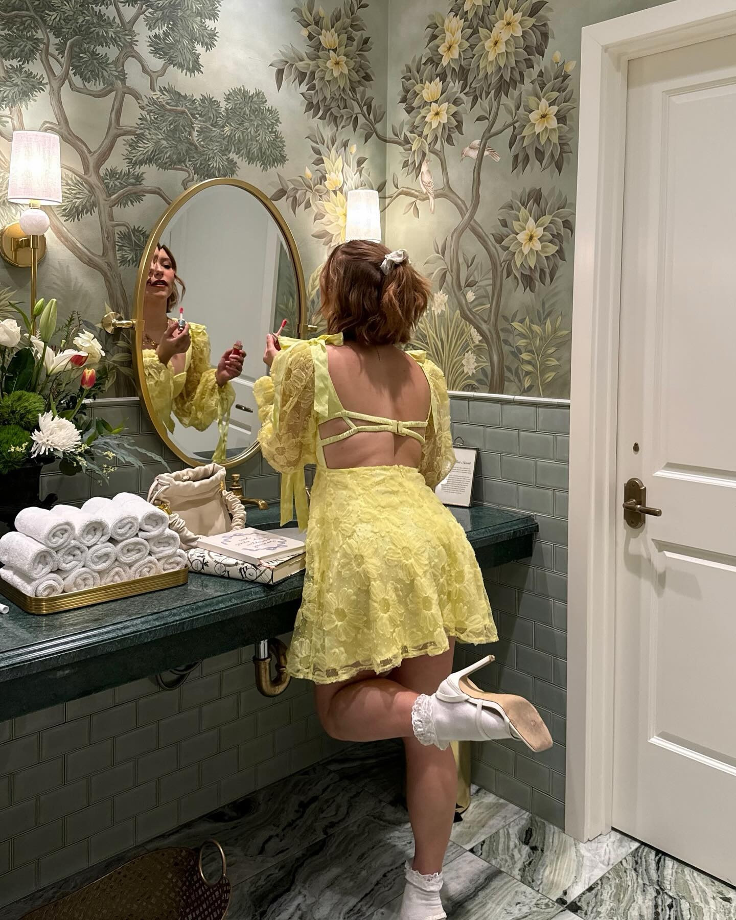 what happens in the girls bathroom stays in the girls bathroom 💅🤭💄✨

I’m obsessed with @danniellajoy that is all 😌🫶

** wearing @forloveandlemons

#girlsbathroom #girlsbeinggirls #girliegirl #forloveandlemons 

#LTKSummerSales
