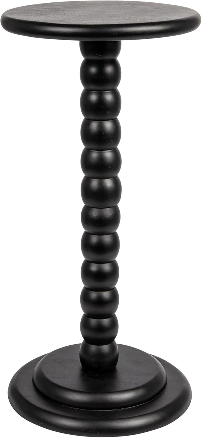 Creative Co-Op Stacked Pedestal Cocktail Side Table, Black | Amazon (US)