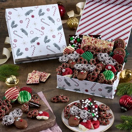 Joy and Cheer Belgian Chocolate Gift Box | GourmetGiftBaskets.com