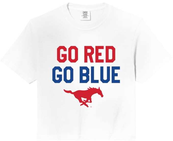 Southern Methodist SMU Mustangs Spirit Cheer Comfort Colors Crop Top | Amazon (US)
