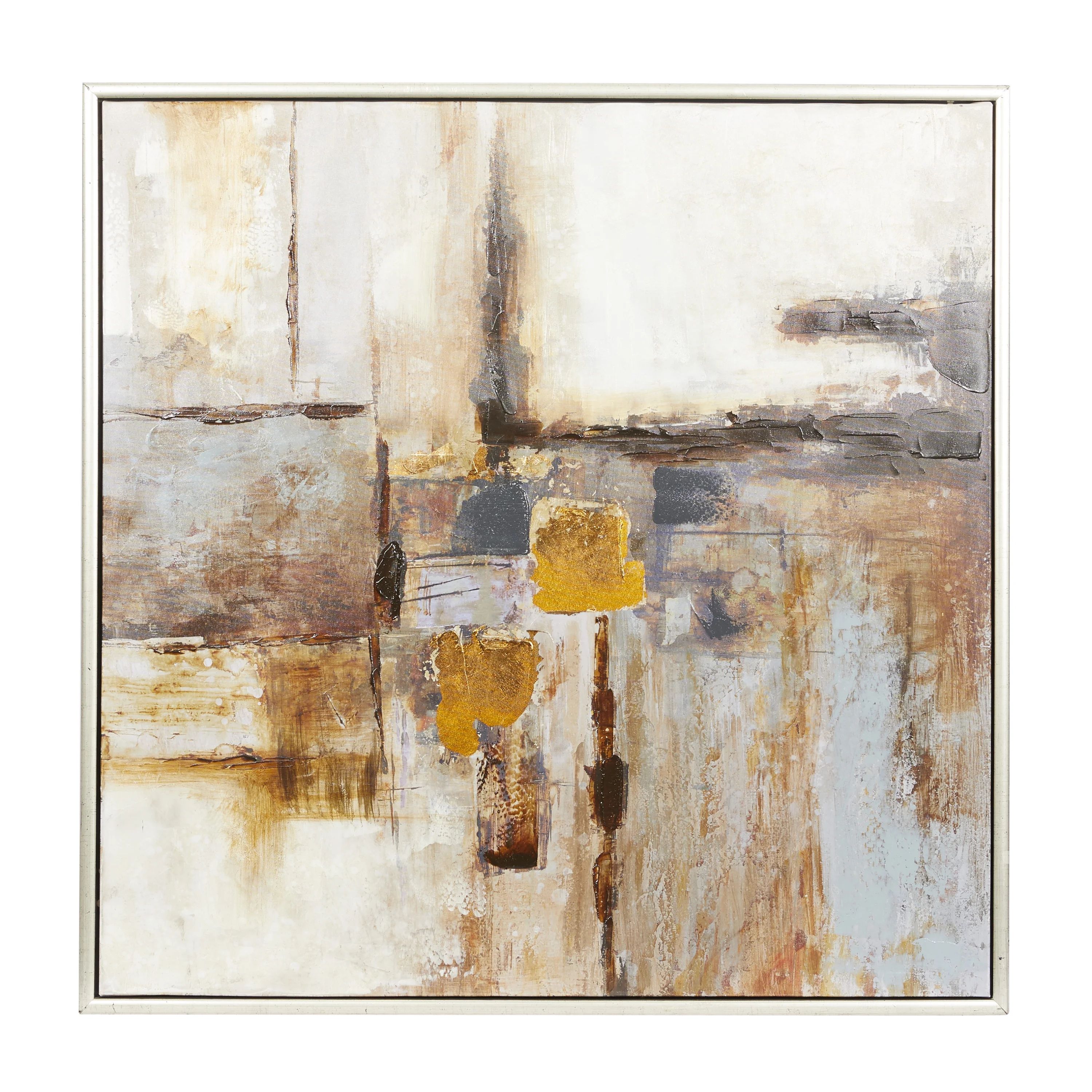 40" x 40" Handmade Abstract Framed Wall Art with Silver Frame, by DecMode | Walmart (US)