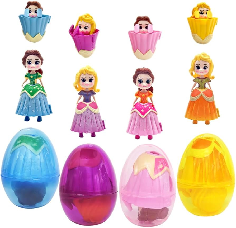 4 Pack Easter Jumbo Princess Deformation Prefilled Easter Eggs with Toys, Easter Party Favors Gif... | Amazon (US)
