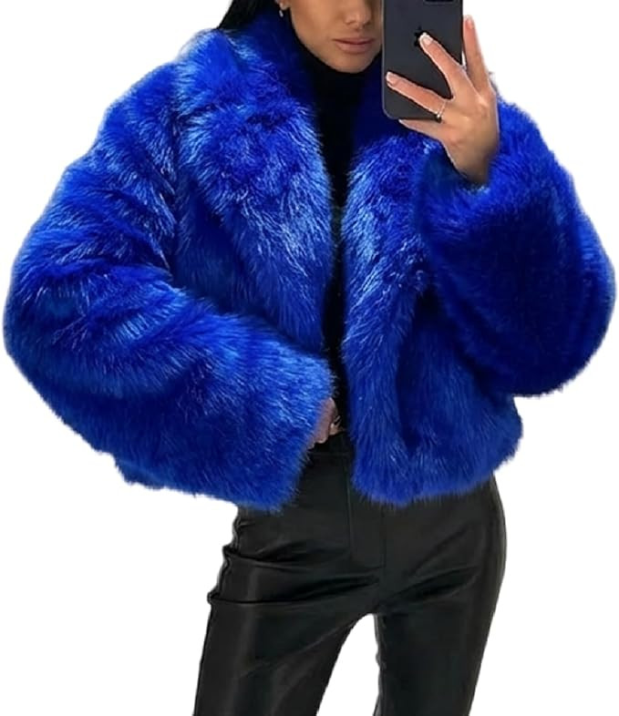 Seltaon Women Fuzzy Faux Fur Coat Winter Warm Cropped Fluffy Shaggy Jackets Open Front Furry Shor... | Amazon (US)