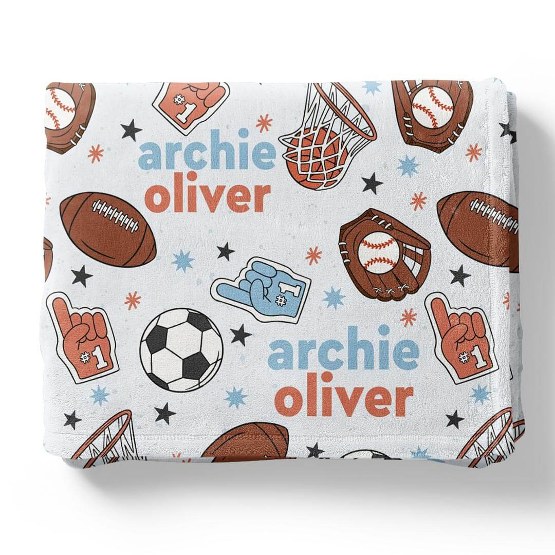 Half Time Personalized Kids Blanket | Caden Lane