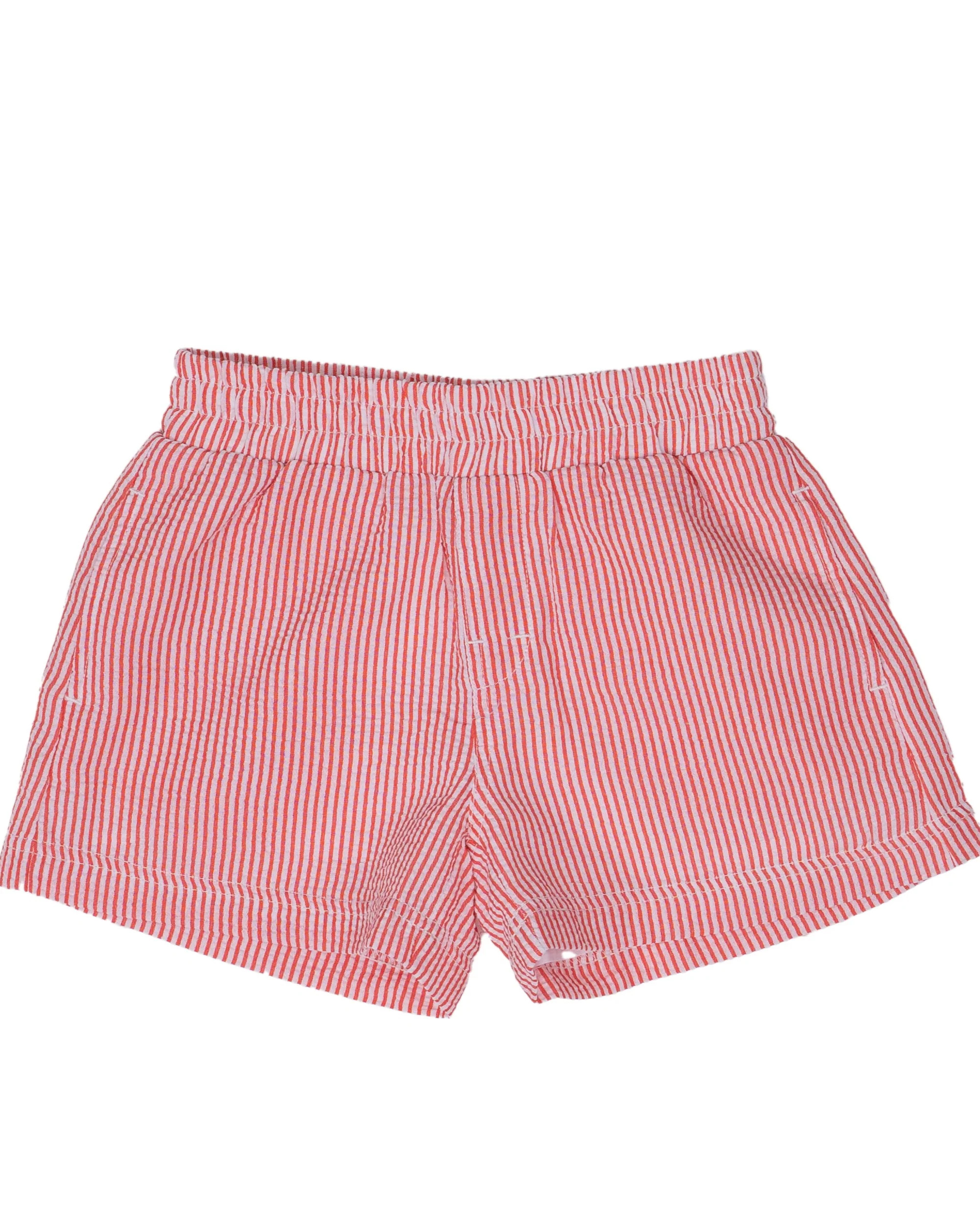 Smith Red Seersucker Shorts | The Oaks Apparel Company